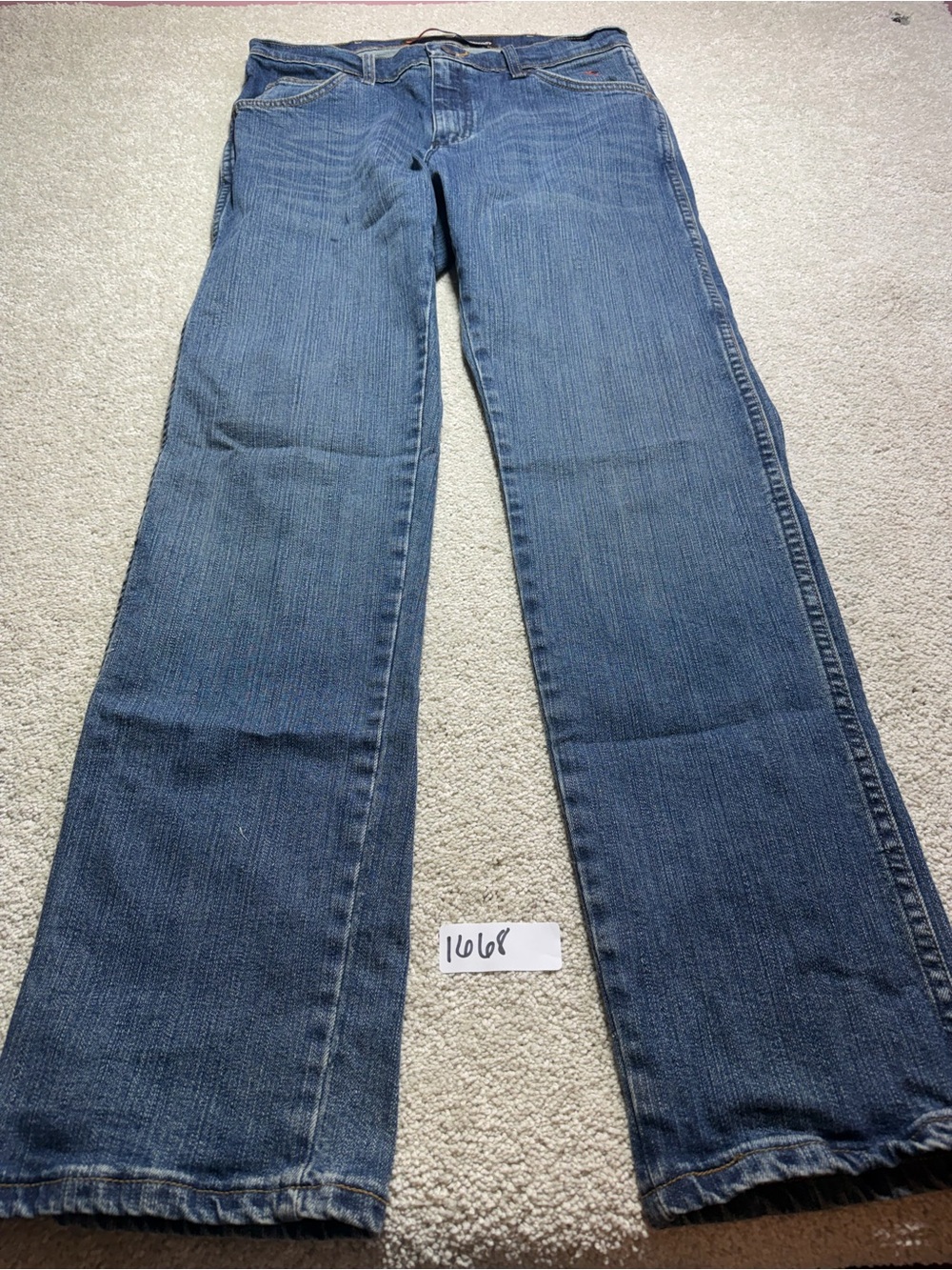 Wrangler FR Advance Comfort Pants Men's 32x34 Blue Denim Straight Leg Workwear